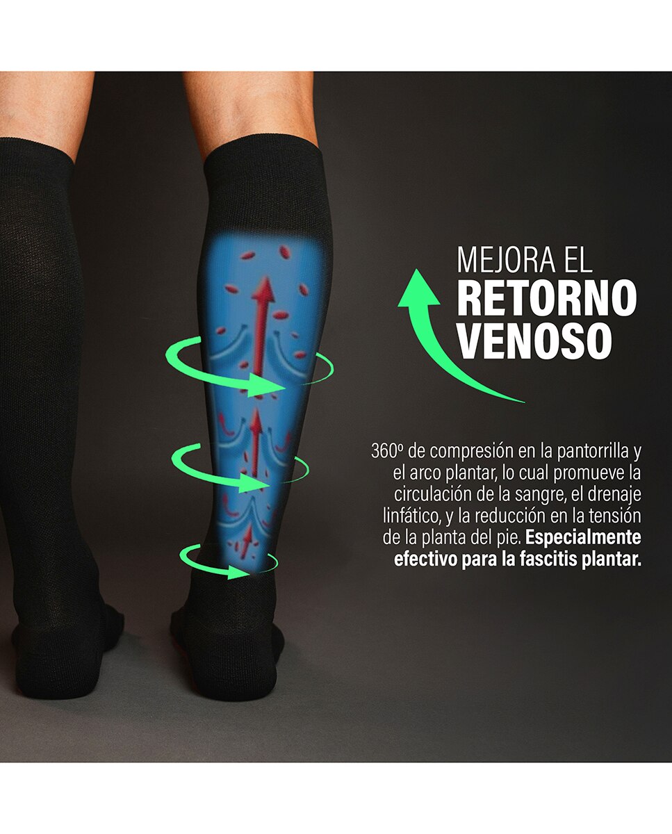 media de compresion Unisex tipo 2 Comfort Piernas C Podoks - Negro / Blanco Negro / Blanco-4