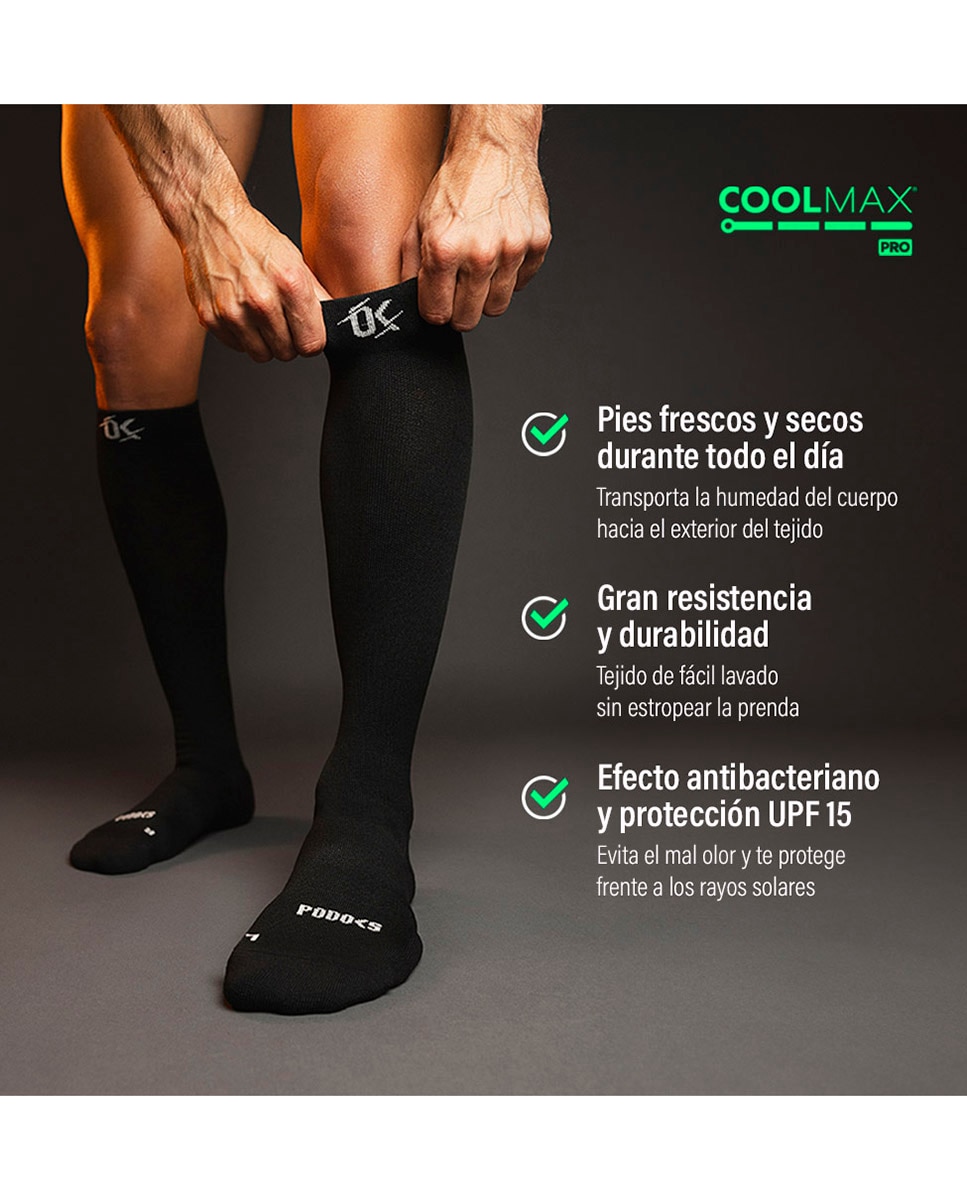 media de compresion Unisex tipo 2 Comfort Piernas C Podoks - Negro / Blanco Negro / Blanco-5