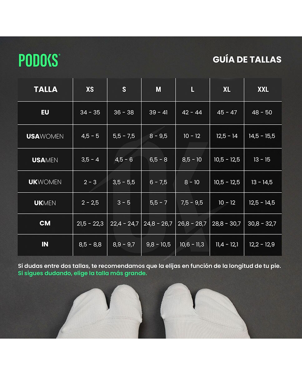 media de compresion Unisex tipo 2 Comfort Piernas C Podoks - Negro / Blanco Negro / Blanco-6