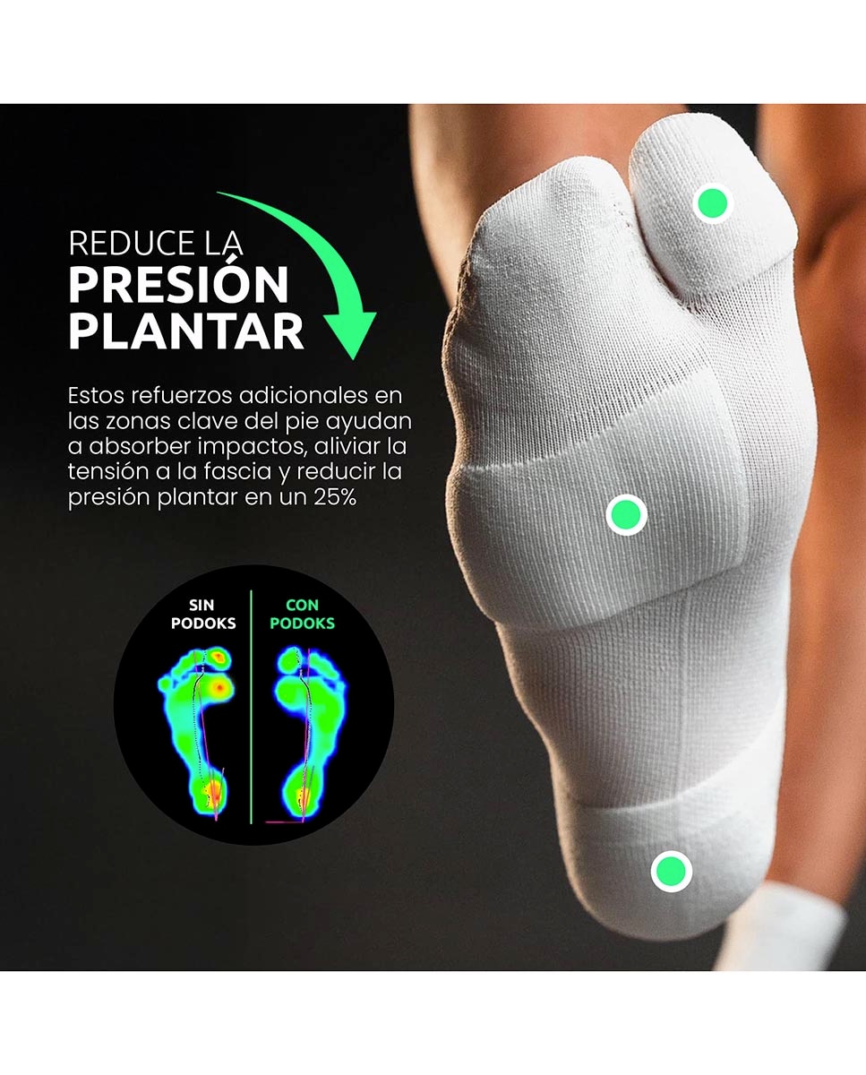 Imagen 2 de Calcetines multideporte Unisex Comfort Comfort Podoks - Negro / Blanco Negro / Blanco
