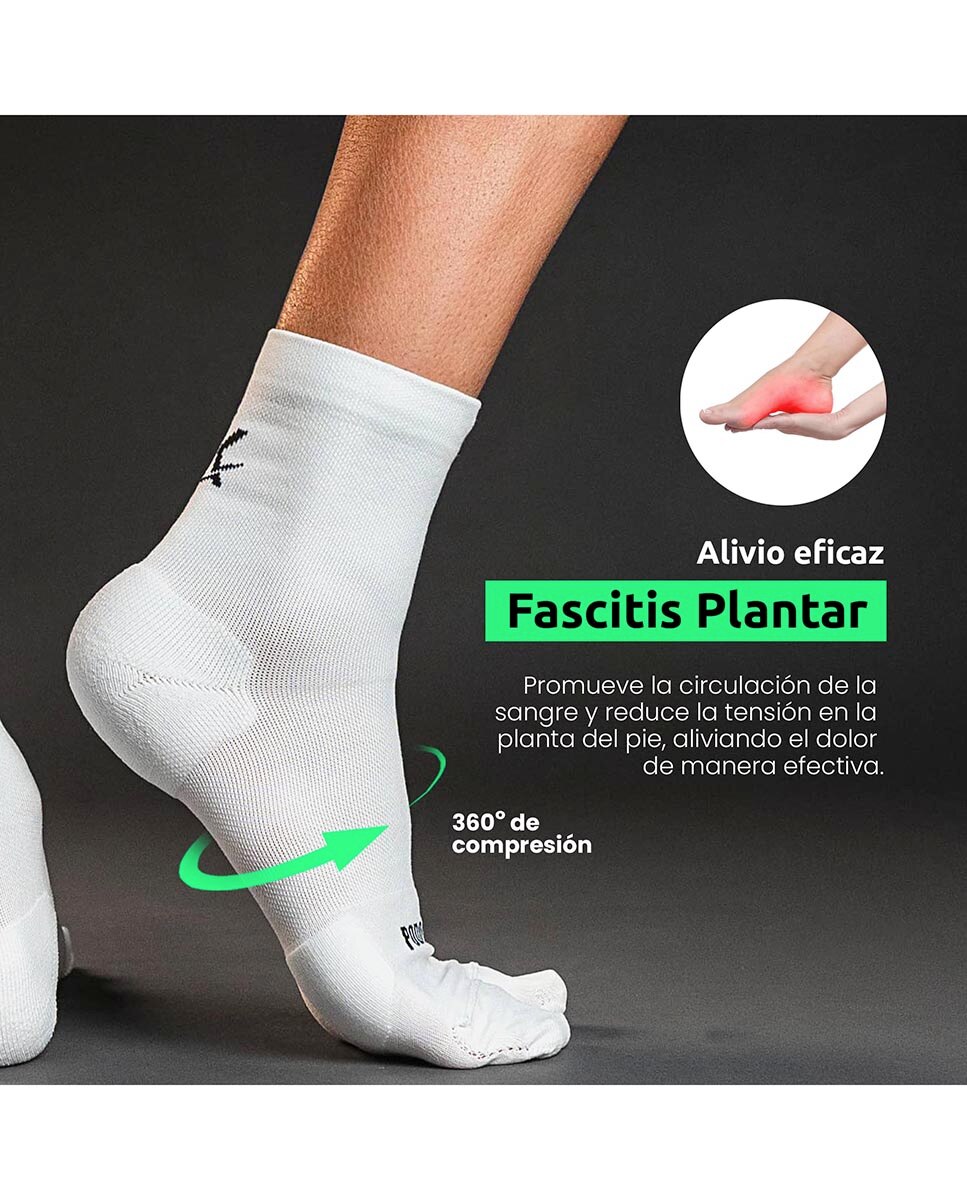 Imagen 4 de Calcetines multideporte Unisex Comfort Comfort Podoks - Negro / Blanco Negro / Blanco