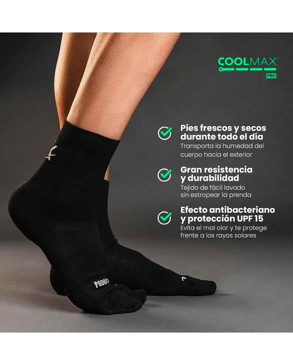 Imagen 3 de Calcetines multideporte Unisex Comfort Comfort Podoks - Blanco / Negro Blanco / Negro