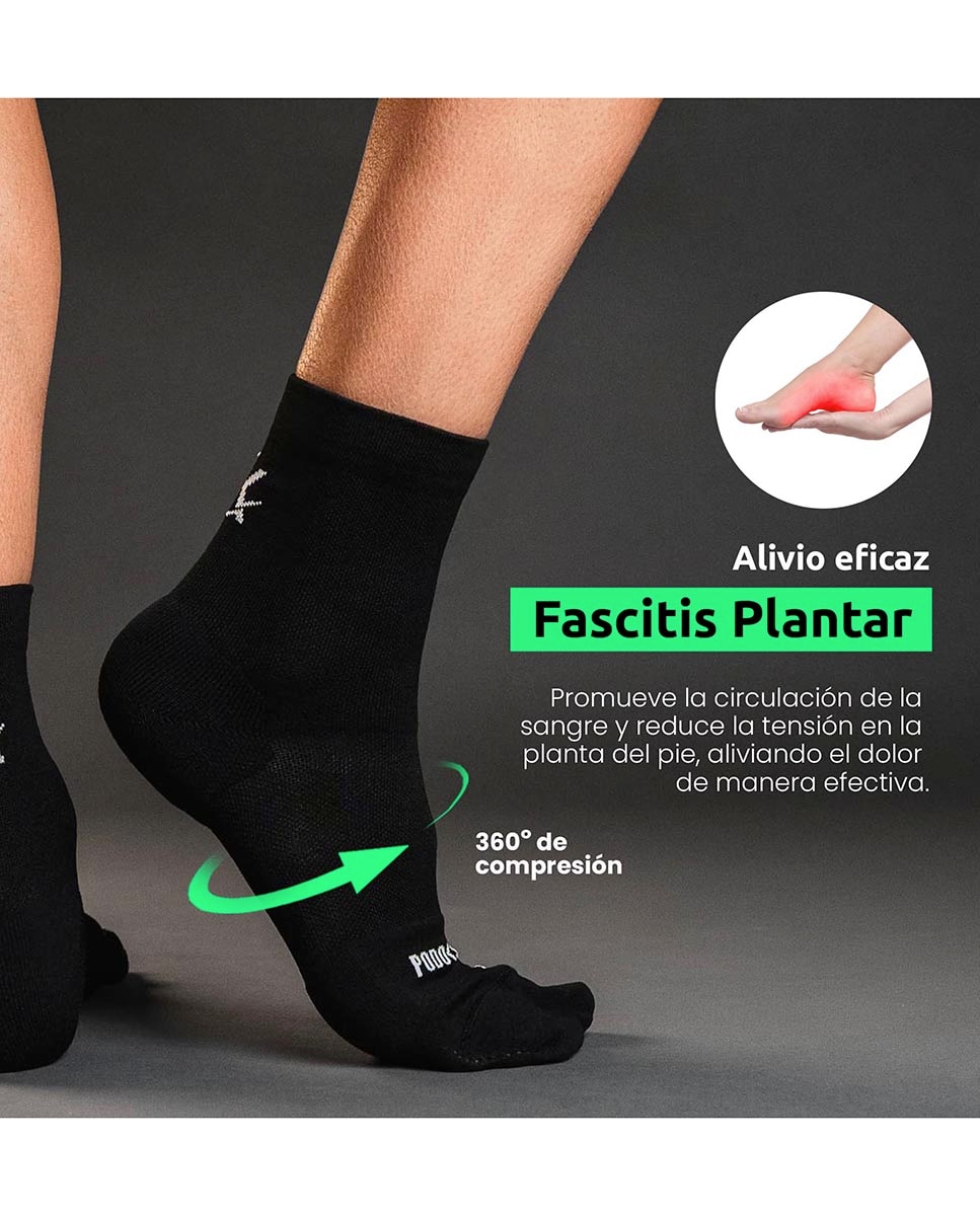 Imagen 4 de Calcetines multideporte Unisex Comfort Comfort Podoks - Blanco / Negro Blanco / Negro
