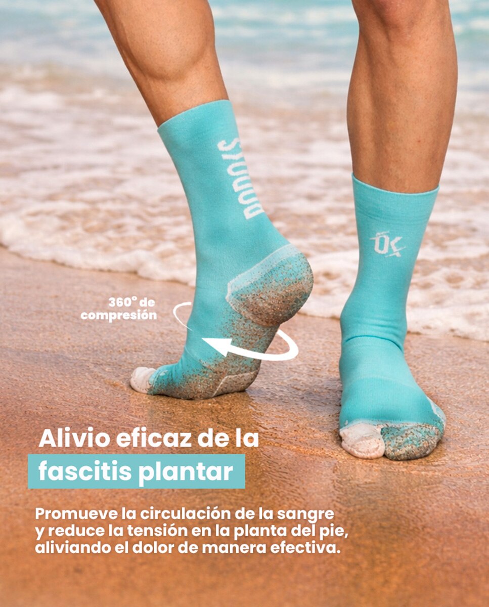 Imagen 3 de Calcetines Running Caña Alta Unisex Aqua Podoks - Turquesa / Blanco Turquesa / Blanco