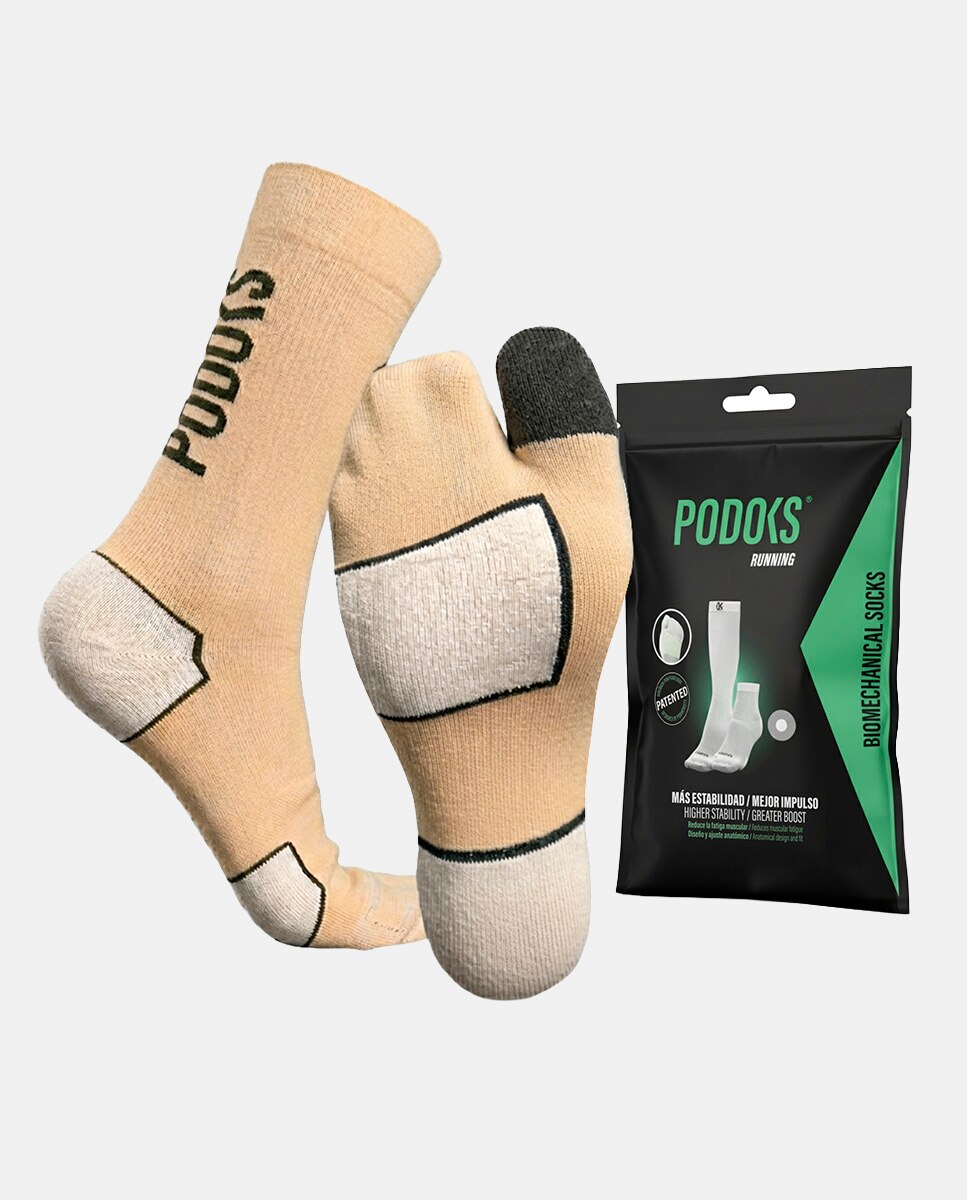 Imagen 0 de Calcetines Running Caña Alta Unisex Sand Podoks Marrón
