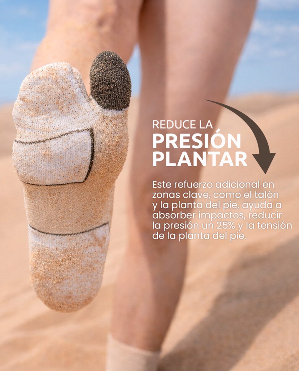 Calcetines Running Caña Alta Unisex Sand Podoks - Marrón Marrón-2