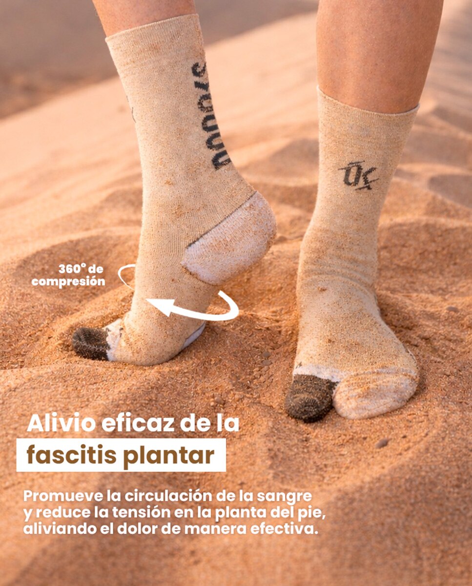Calcetines Running Caña Alta Unisex Sand Podoks - Marrón Marrón-3