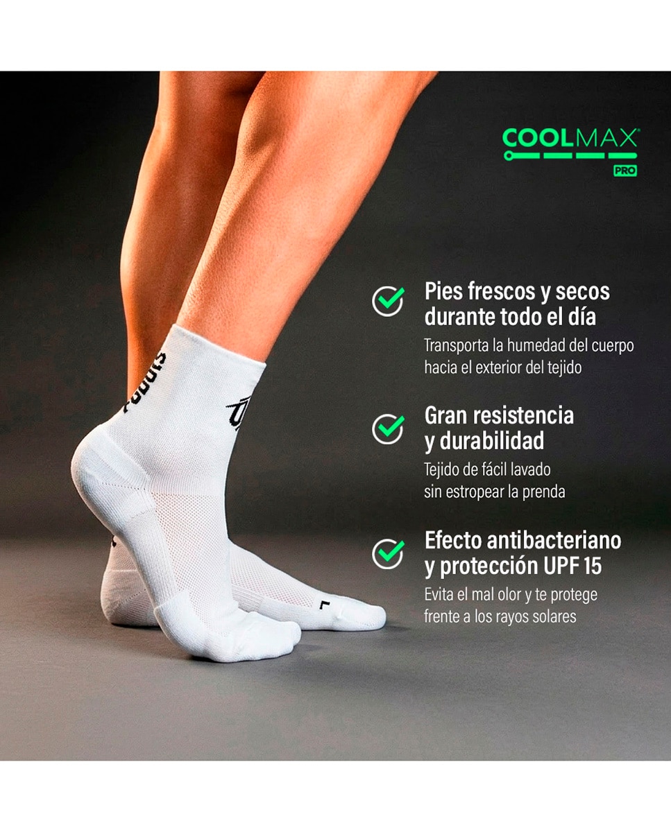 Imagen 3 de Calcetines Running Caña Quarter Unisex Blanco Podoks - Blanco / Negro Blanco / Negro