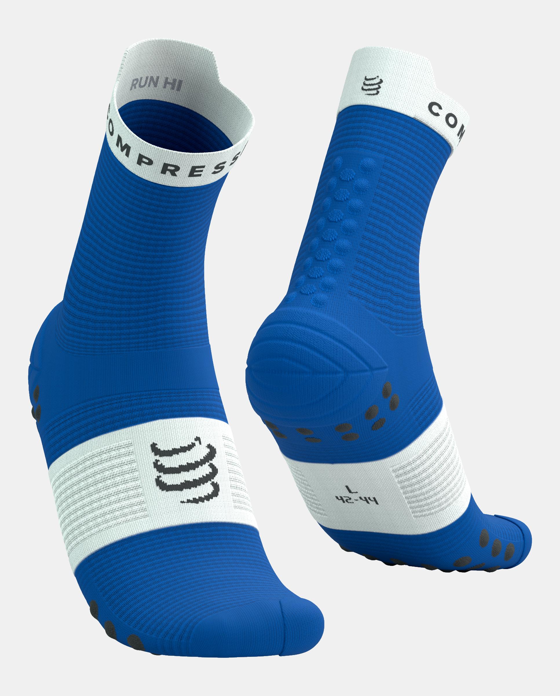 Calcetin alto Running Adulto Pro Racing V.4 Compressport - Azul / Blanco Azul / Blanco-1