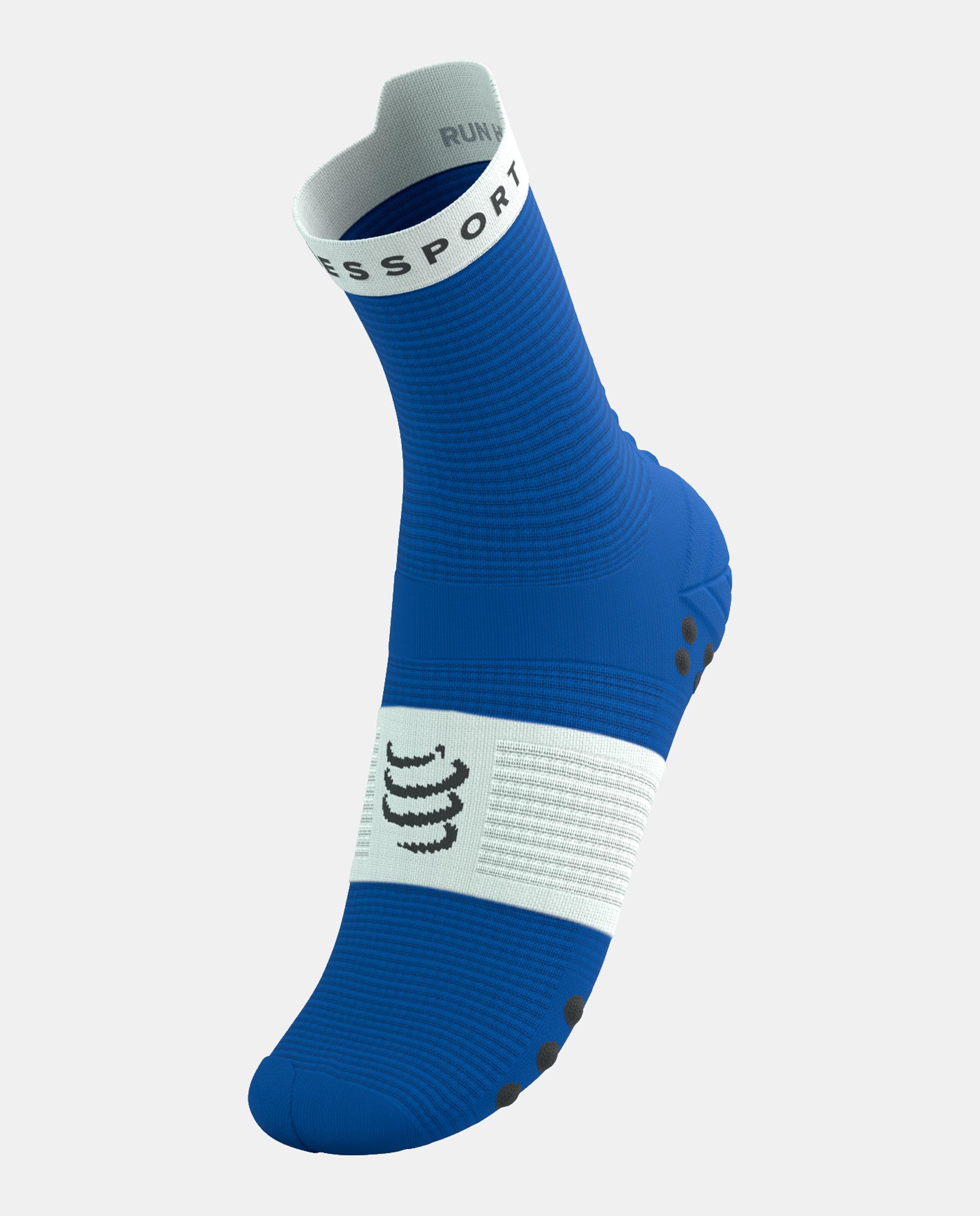 Calcetin alto Running Adulto Pro Racing V.4 Compressport - Azul / Blanco Azul / Blanco-2