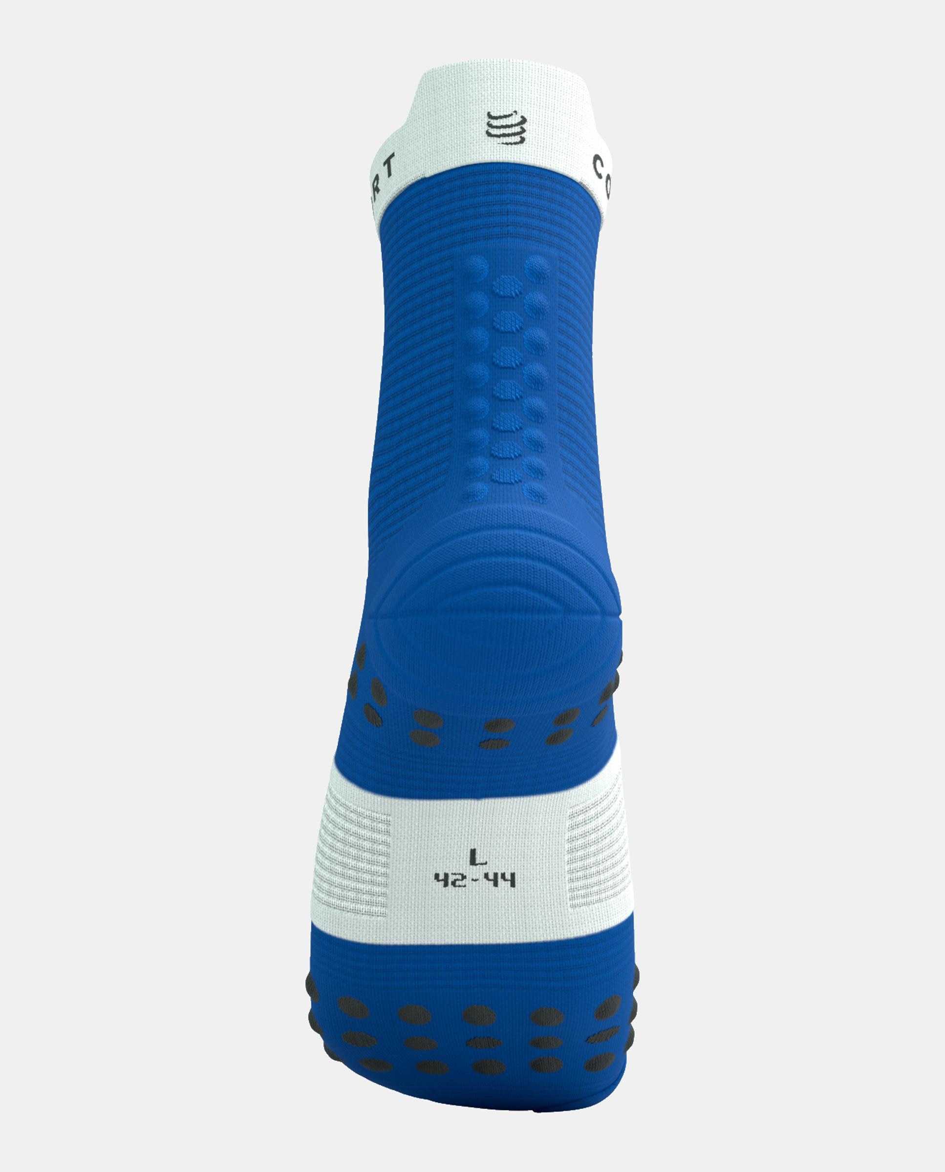 Calcetin alto Running Adulto Pro Racing V.4 Compressport - Azul / Blanco Azul / Blanco-3