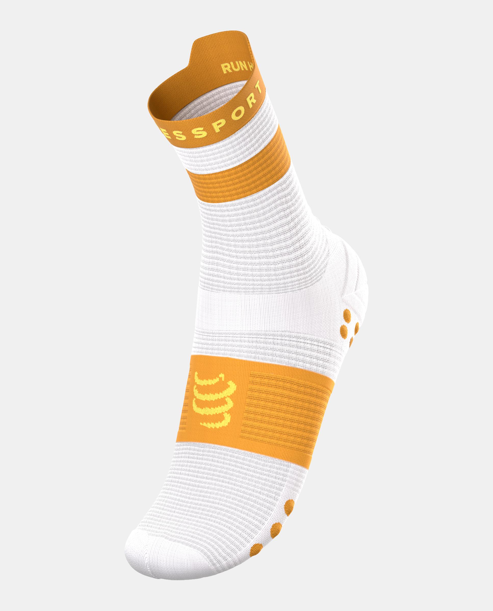 Calcetin alto Running Adulto Pro Racing V.4 Compressport - Blanco / Naranja Blanco / Naranja-2
