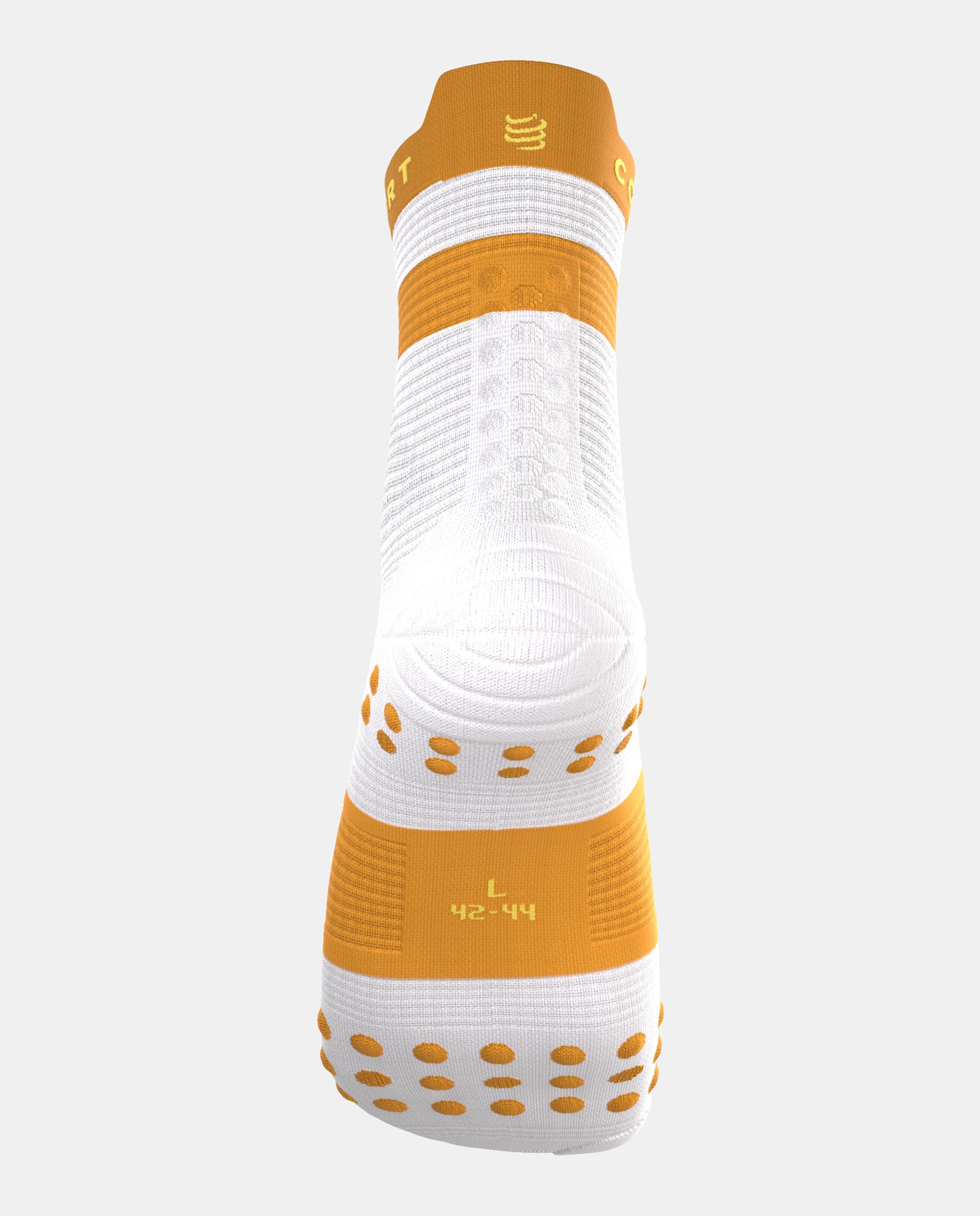 Calcetin alto Running Adulto Pro Racing V.4 Compressport - Blanco / Naranja Blanco / Naranja-3