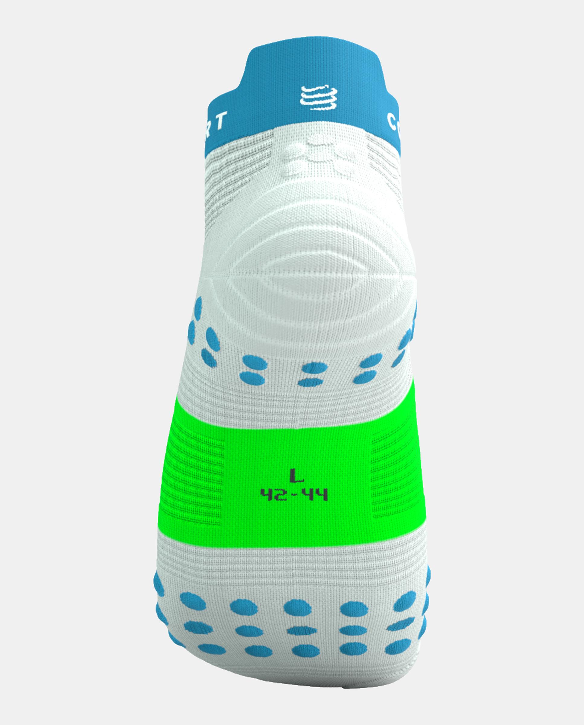 Calcetin bajo Running Adulto Pro Racing V.4 Compressport - Blanco / Verde Blanco / Verde-3