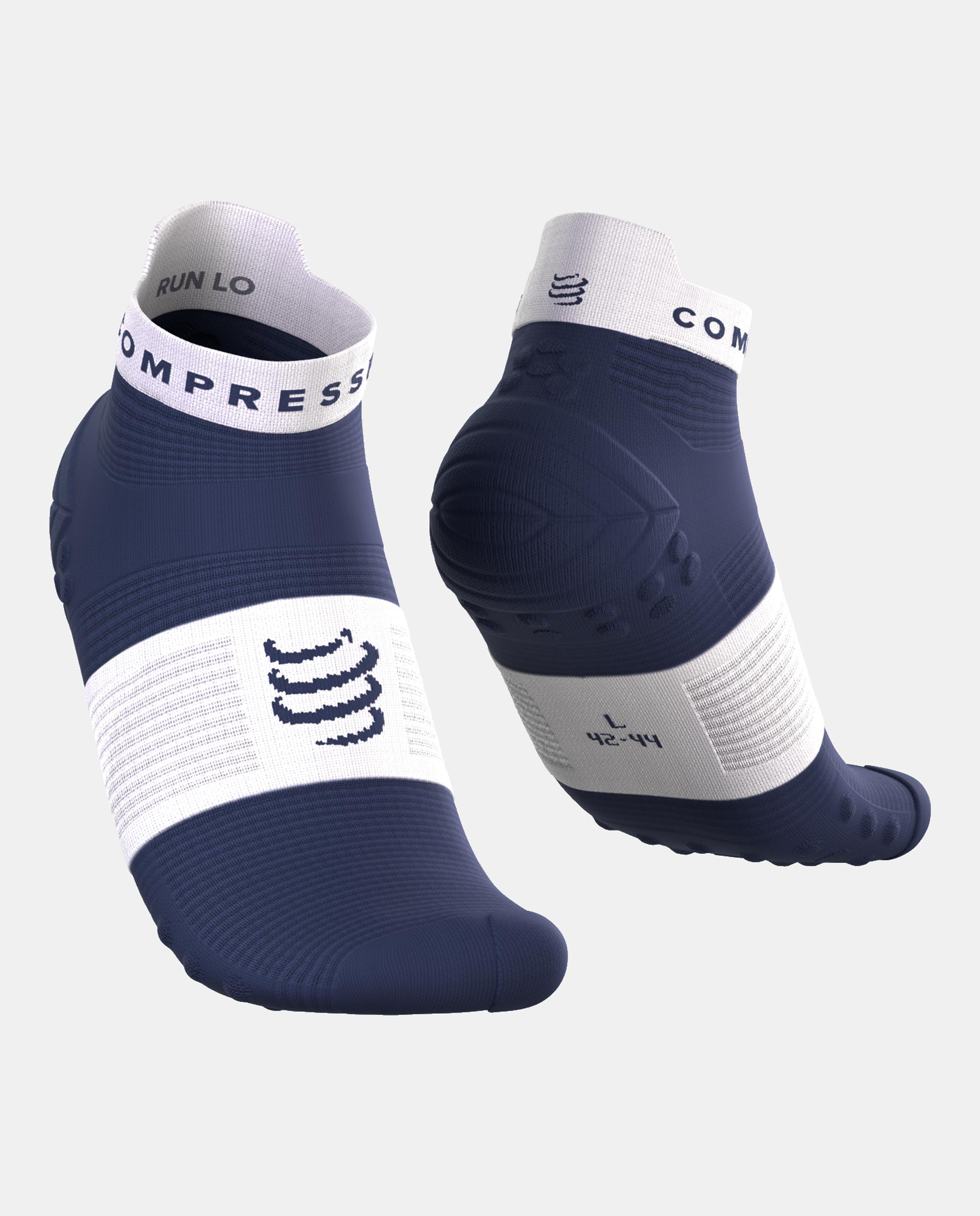 Imagen 0 de Calcetin bajo Running Adulto Pro Racing  V.4 Compressport Azul marino / Blanco