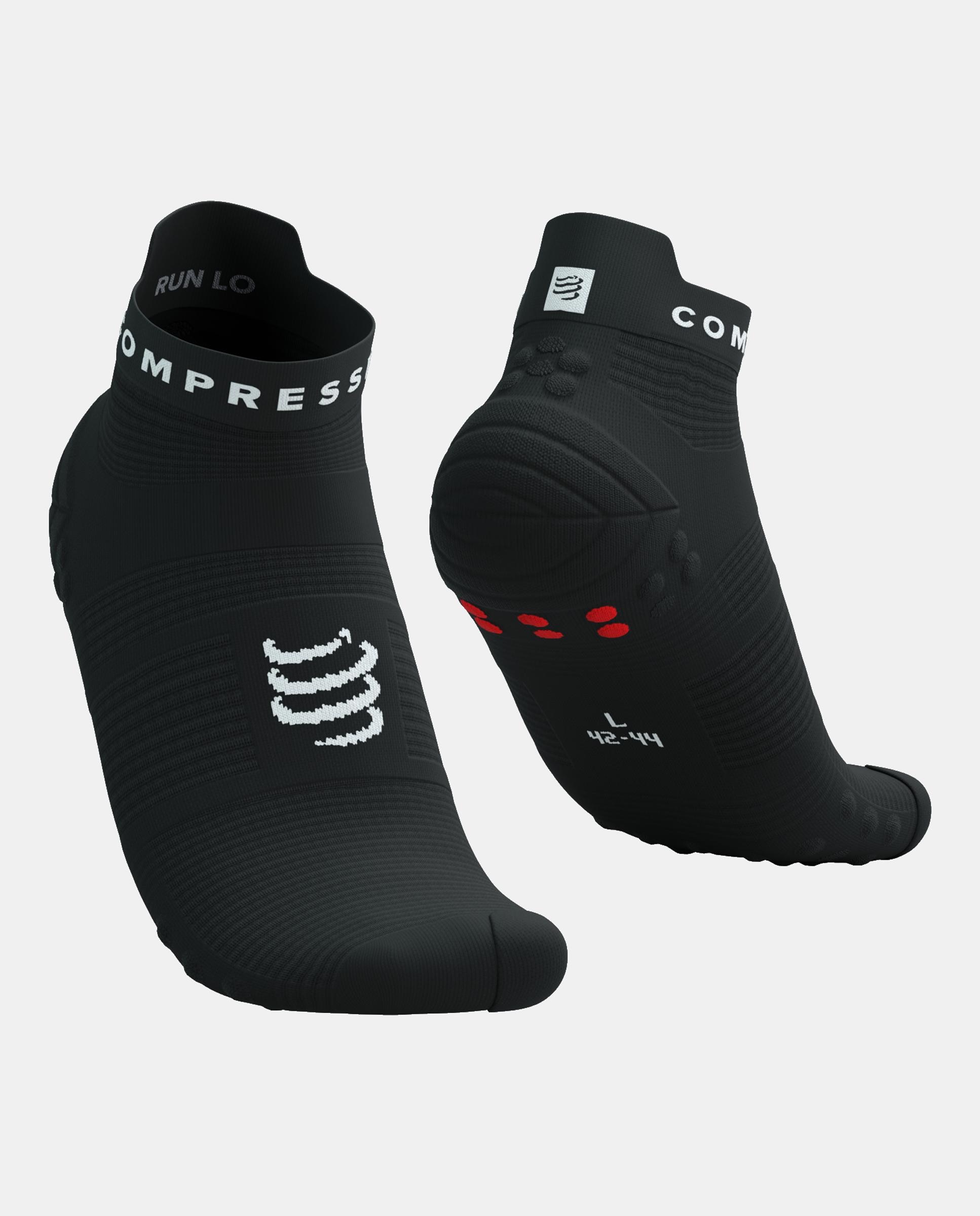 Calcetin bajo Running Adulto Pro Racing V.4 Compressport - Negro / Blanco Negro / Blanco-1