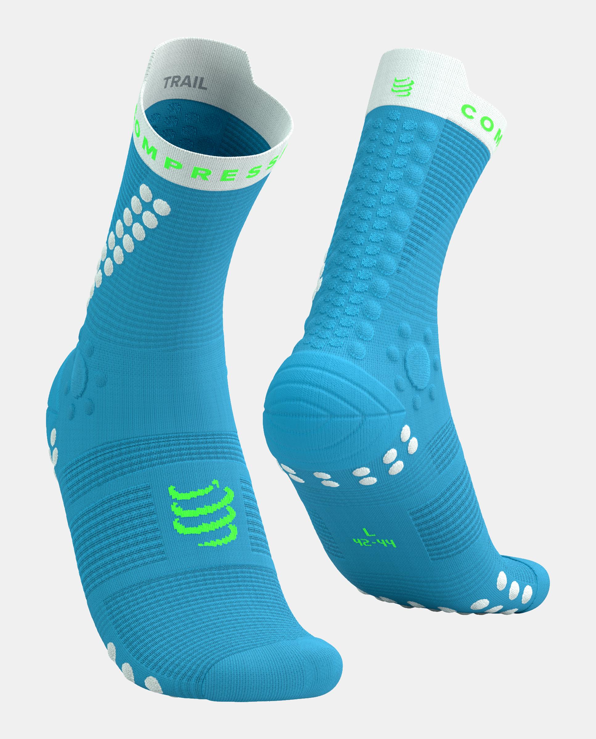 Imagen 0 de Calcetin Trail-running  Adulto Pro Trail Compressport Azul / Verde