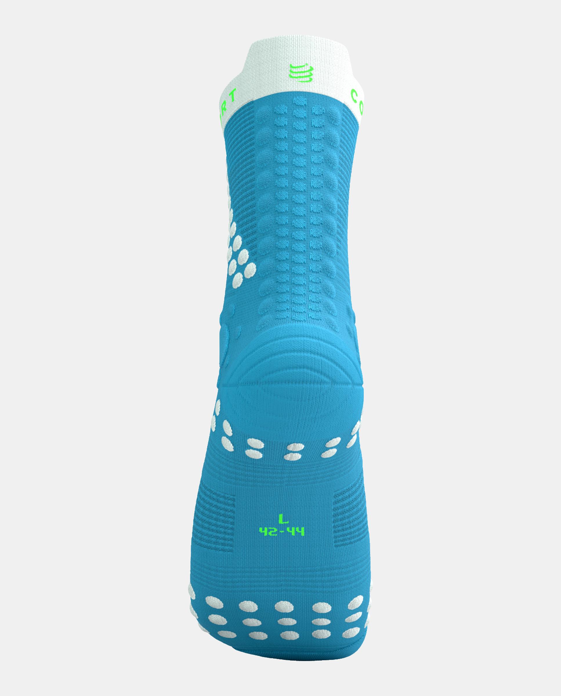 Calcetin Trail-running Adulto Pro Trail Compressport - Azul / Verde Azul / Verde-3