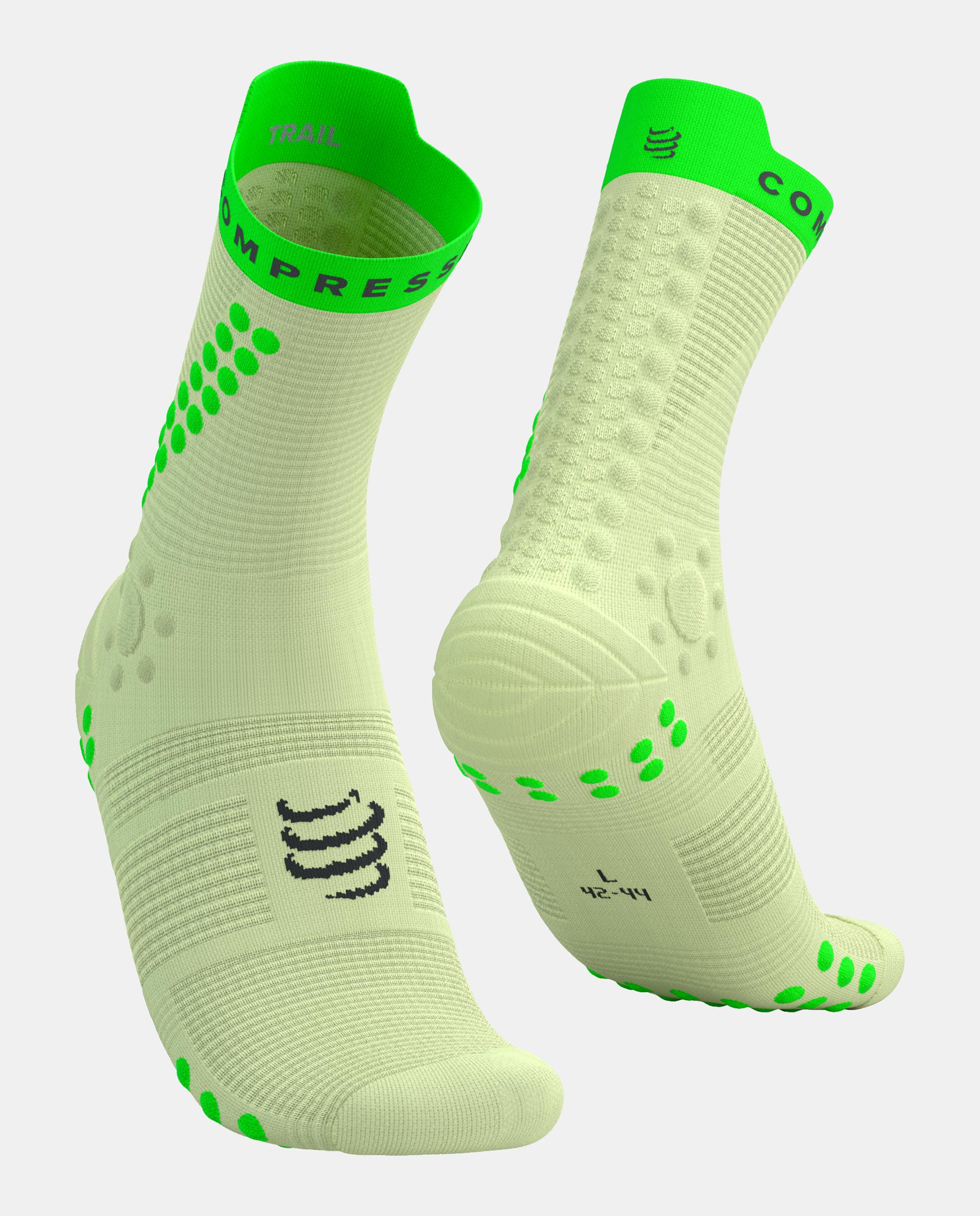 Calcetin Trail-running Adulto Pro Trail Compressport - Verde Lima Verde Lima-1