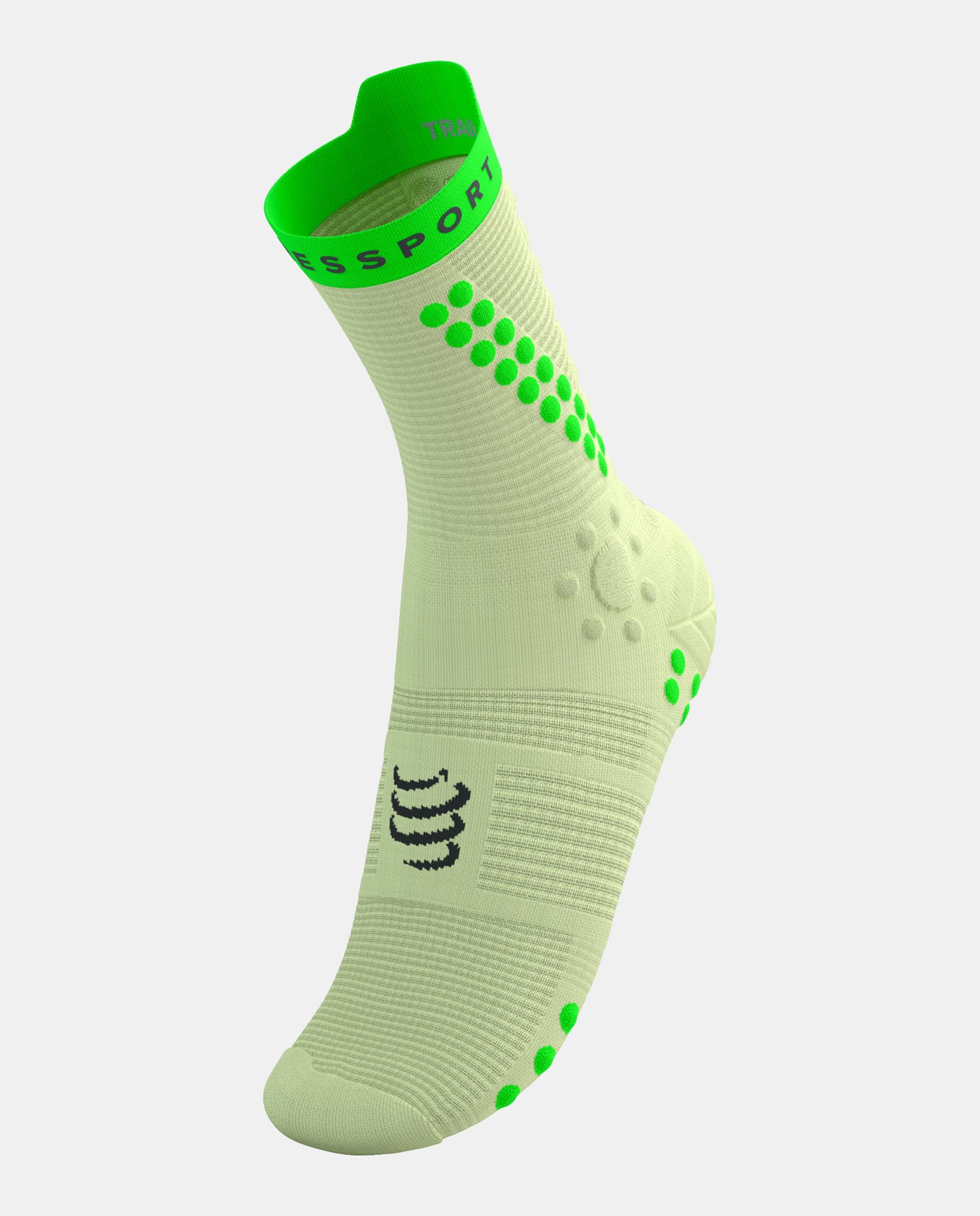Calcetin Trail-running Adulto Pro Trail Compressport - Verde Lima Verde Lima-2