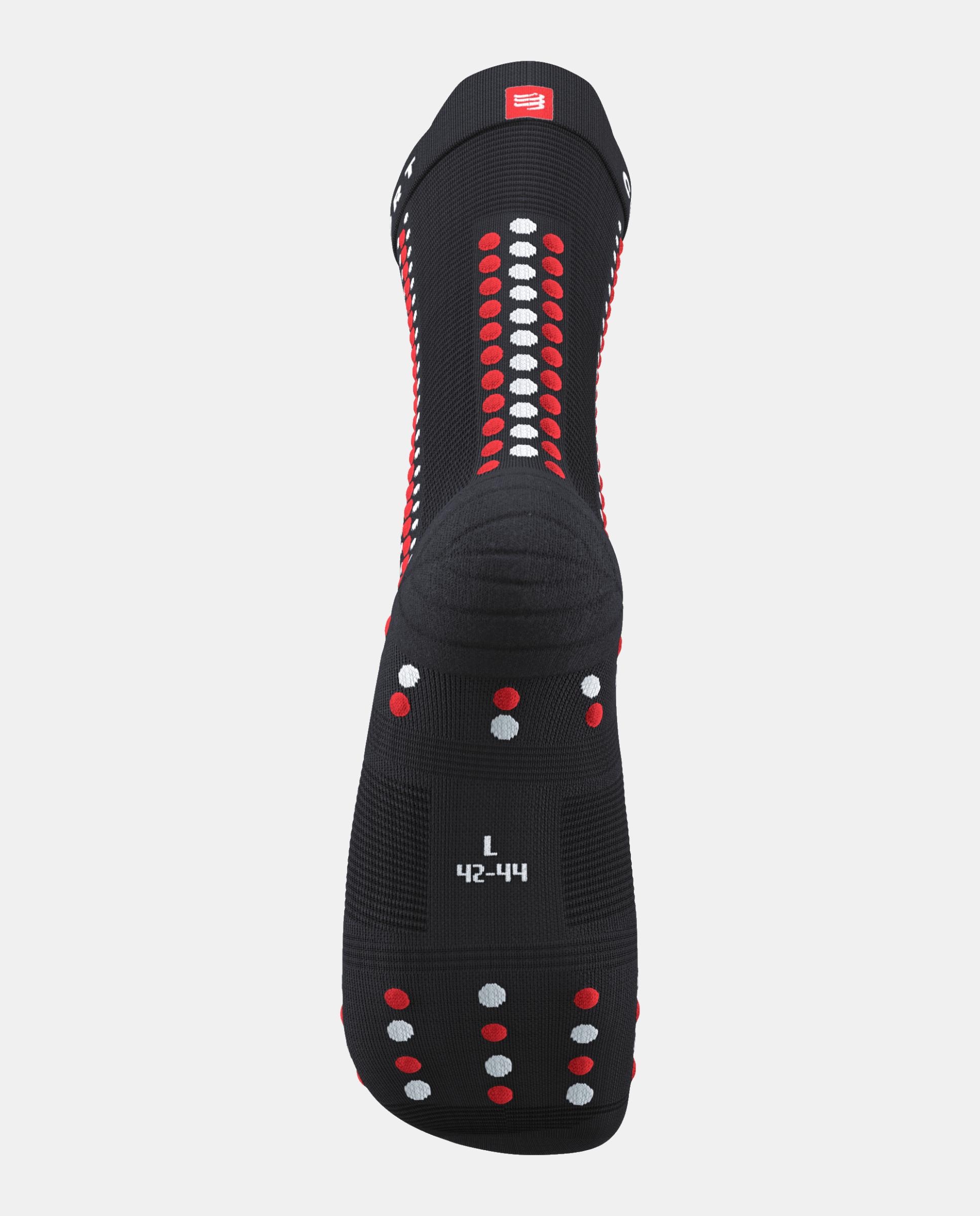 Imagen 2 de Calcetin Triatlon Adulto Pro Bike Compressport - Negro / Rojo Negro / Rojo