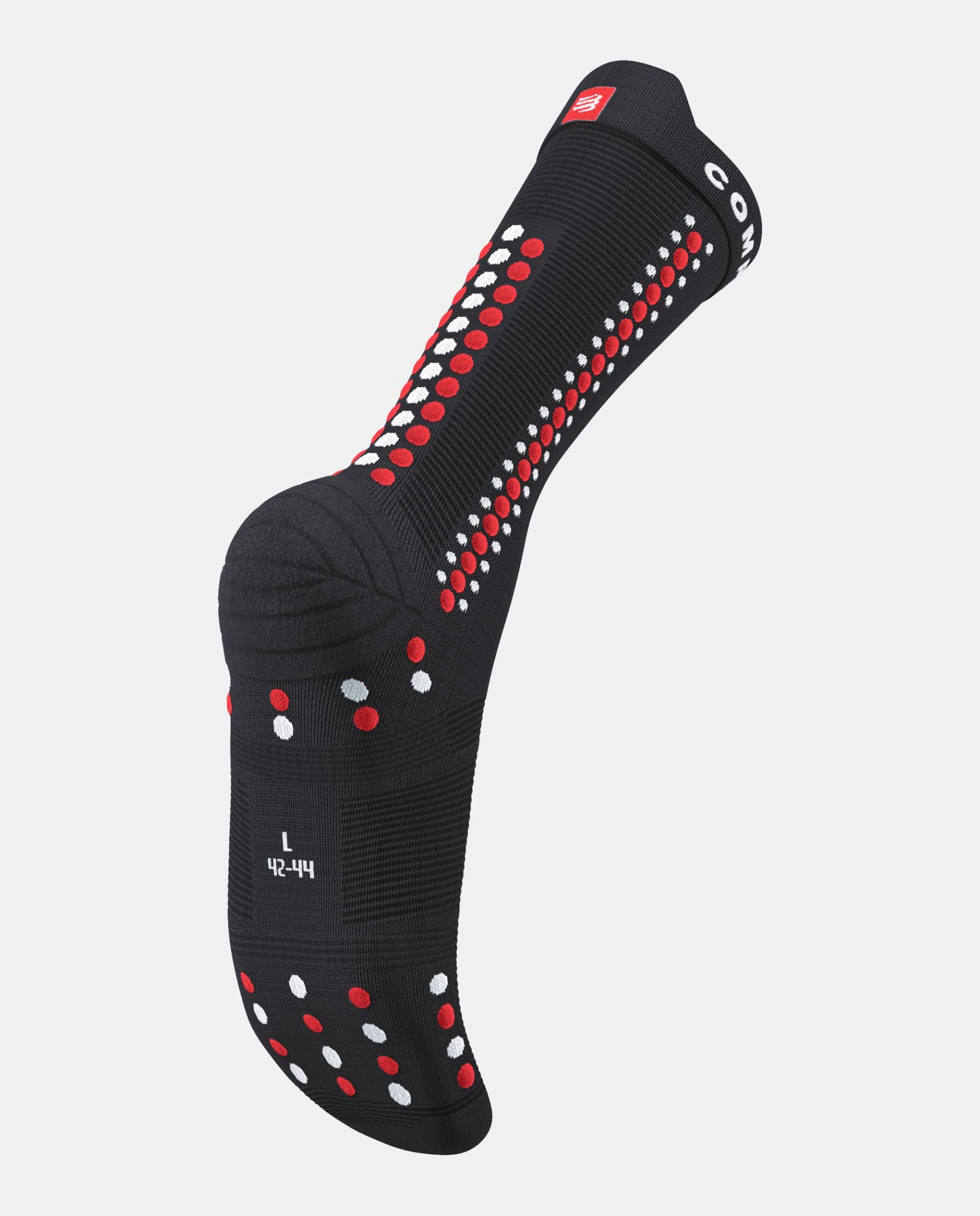 Imagen 3 de Calcetin Triatlon Adulto Pro Bike Compressport - Negro / Rojo Negro / Rojo