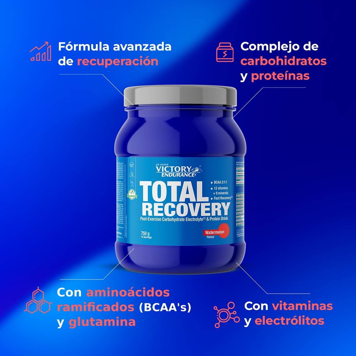 Total Recovery saquetas sabor melancia Victory Endurance 2