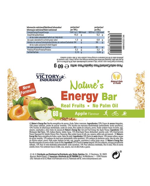 Nature's Energy Bar 60 g sabor Maçã Victory Endurance 2