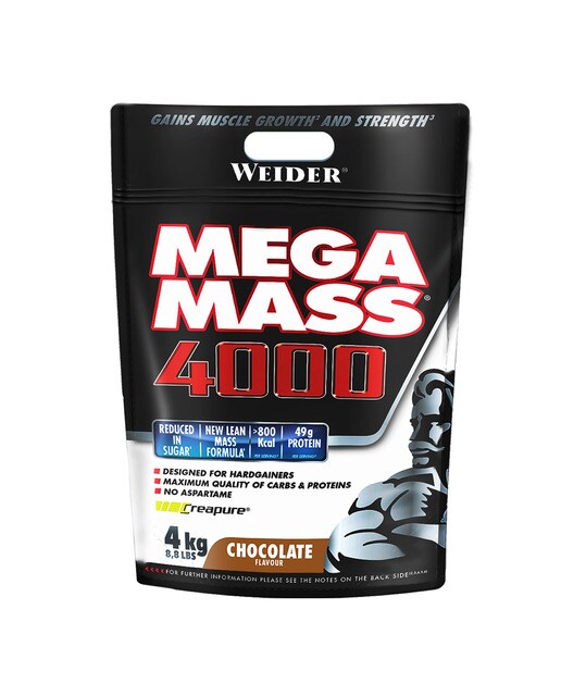 Aumentador de peso 4000 4 kg Sabor Chocolate Mega Mass 1