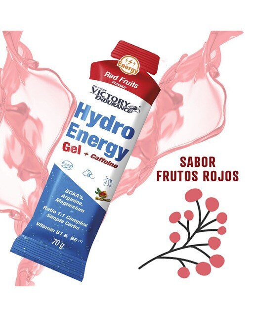 Gel Hydro Energy + Caffeine 70 g Frutos rojos Victory Endurance