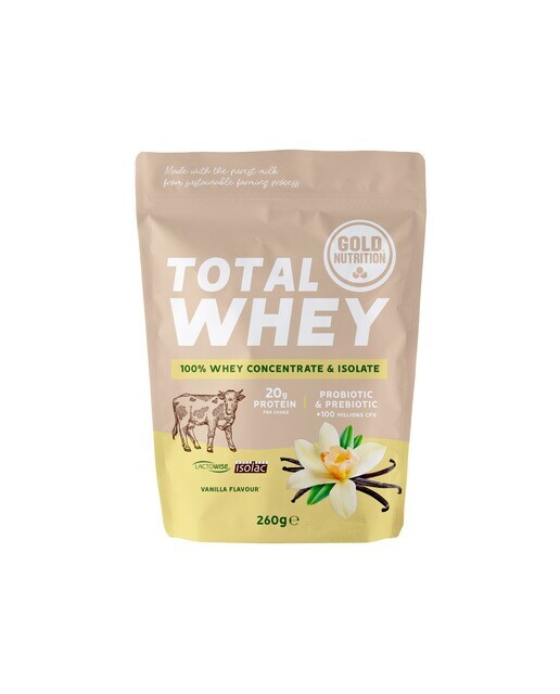 Total Whey 260g sabor vainilla Gold Nutrition