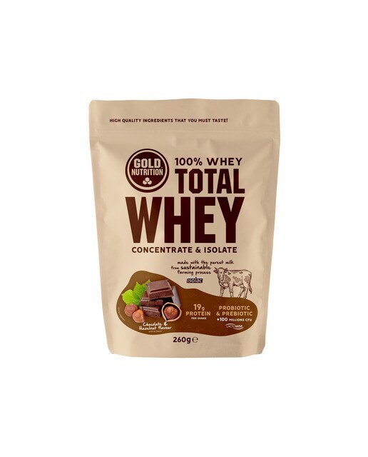 Total Whey 260g sabor Chocolate - Avellana Gold Nutrition