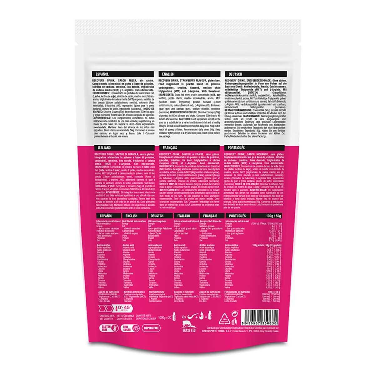 Recovery Drink Sabor a Morango - 1 kg 2