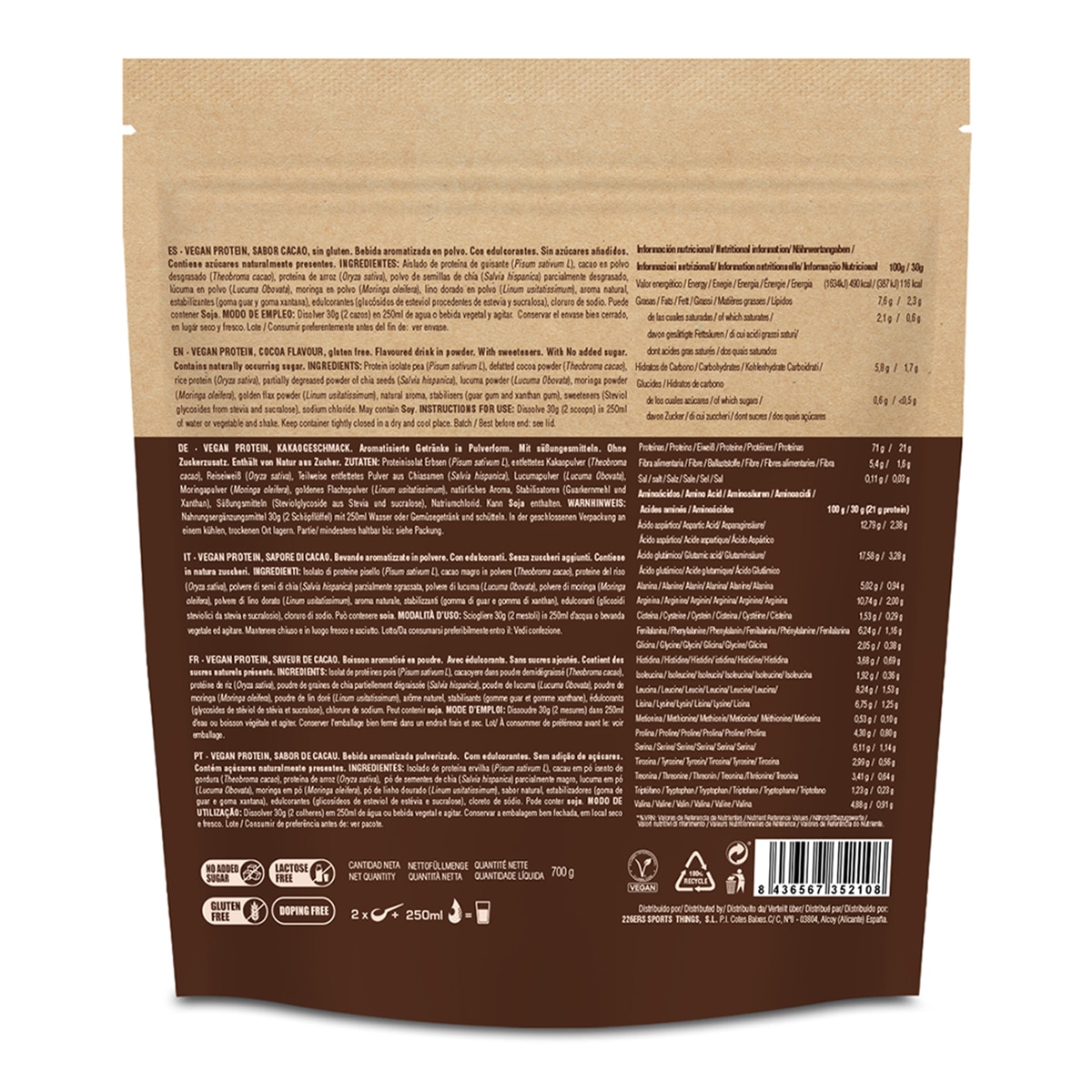 Vegan Protein Shake 700 g Cacau 226ERS 2