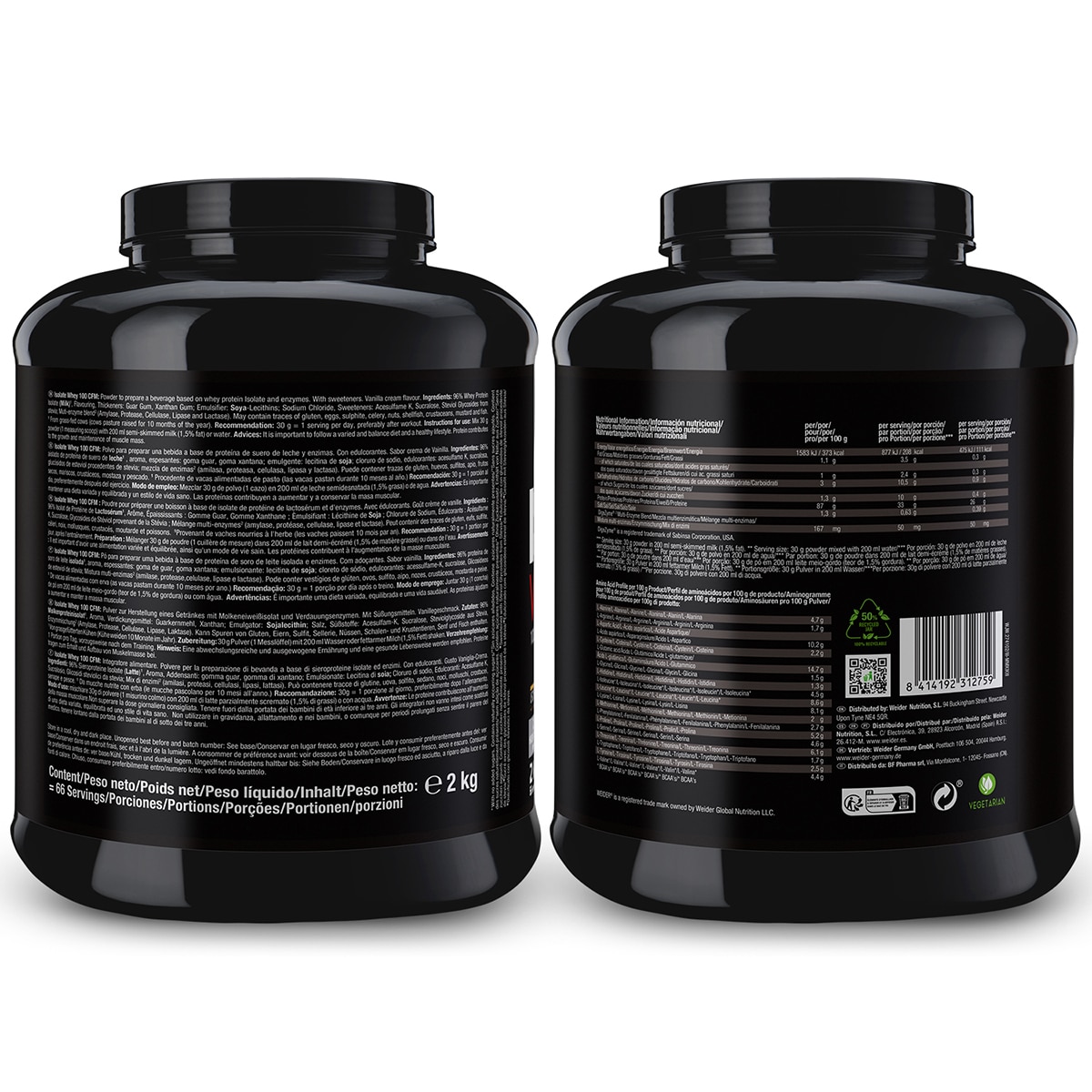 Proteína Isolate Whey 100 CFM 2 k g Baunilha Weider 2