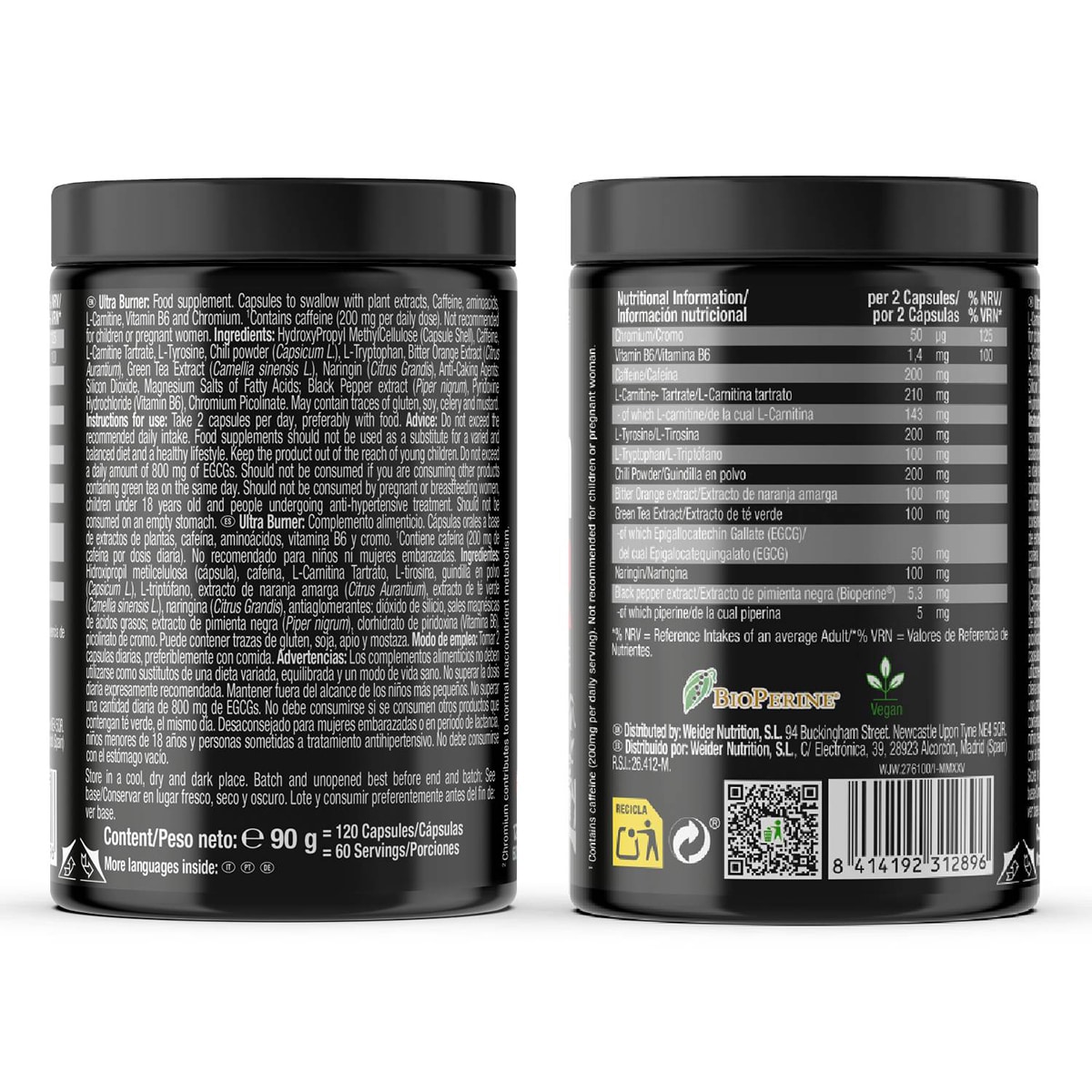 Queimador de gordura Ultra Burner 120 cápsulas Weider 2