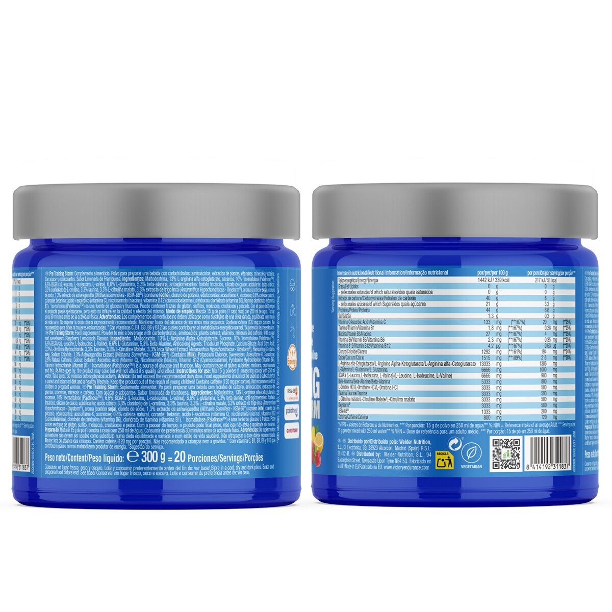 Energético Pre-Training Storm Limonada-Framboesa - 300 g 2