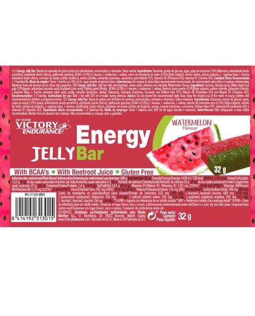 Barrita energética de gelatina Energy Jelly Bar 32g Melancia Victory Endurance 2