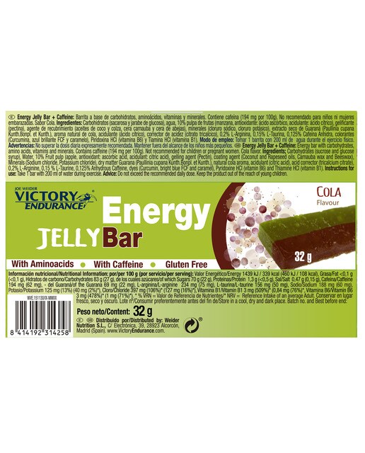 Barrita Energética Energy Jelly Bar Cola com Cafeína - 32 g 2