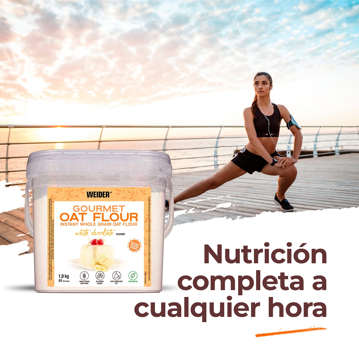 Gourmet Oat Flour Sabor Chocolate Branco Weider 9