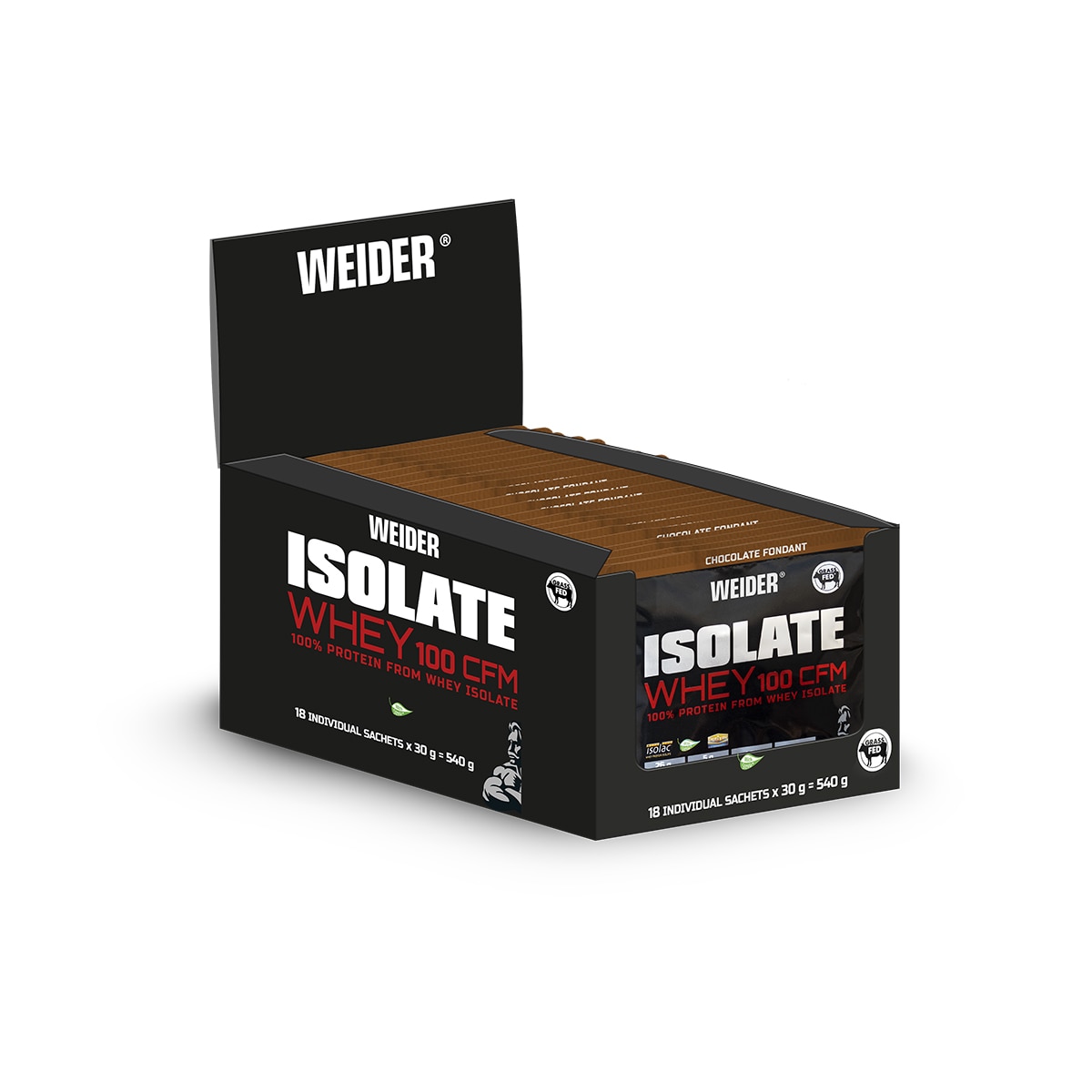 Caixa de Proteínas 18 X 30 G Isolate Whey Sabor Chocolate 1