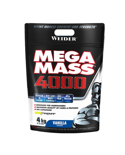 Mega Mass 4000 Sabor Baunilha 4 KG Weider Baunilha-1