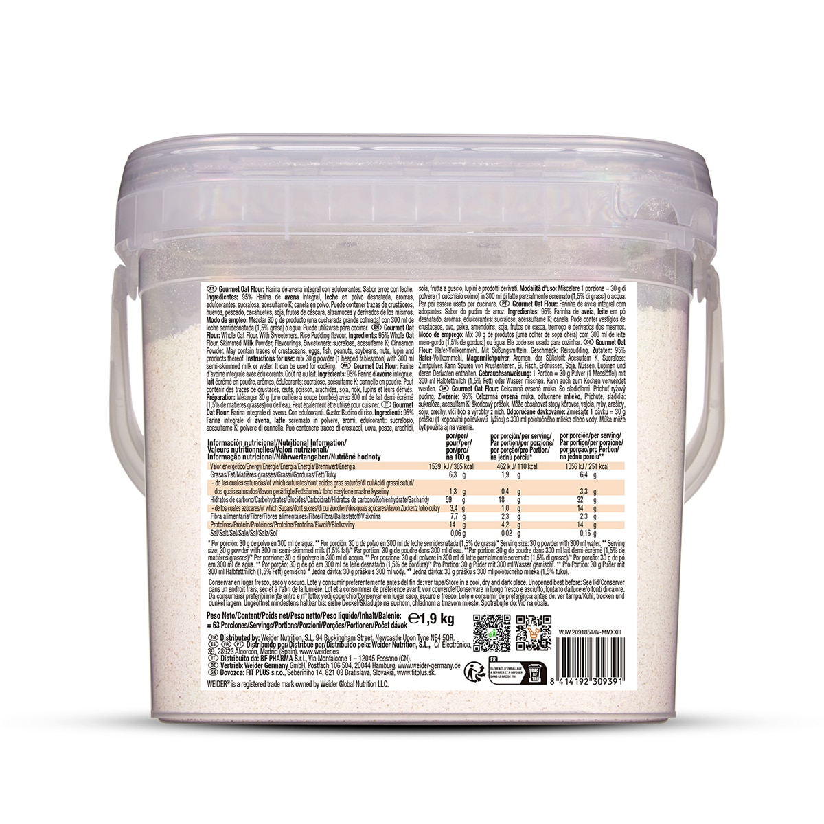 Gourmet Oat Flour Sabor Arroz Doce Weider 2