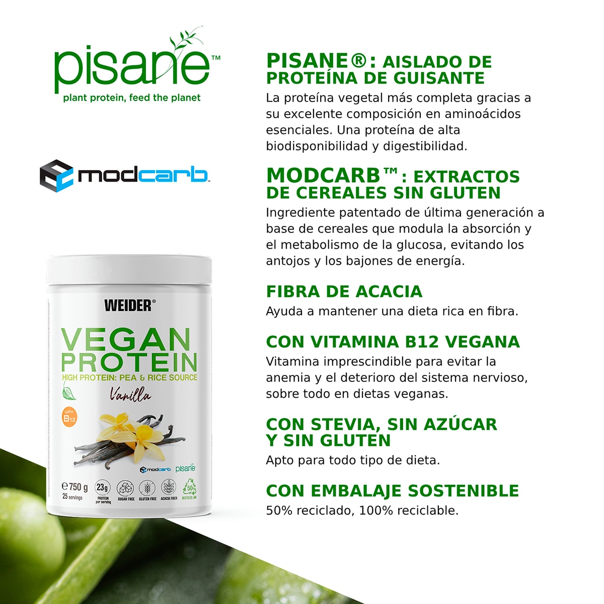 Vegan Protein Baunilha - 750 g 4