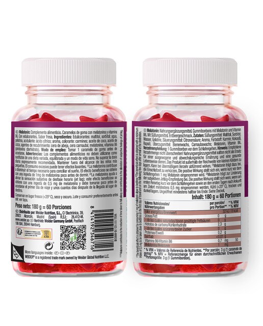 Frasco de Gomas Melatonin Morango-2