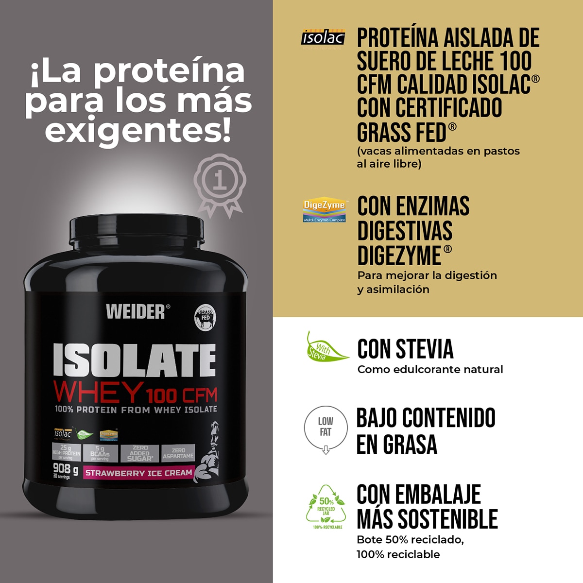 Isolate Whey 100 CFM Morango - 908 g 4