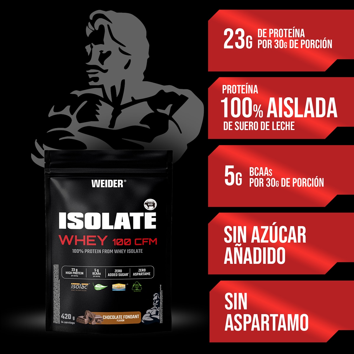 Isolate Whey 100 CFM 420G Choco Weider 3