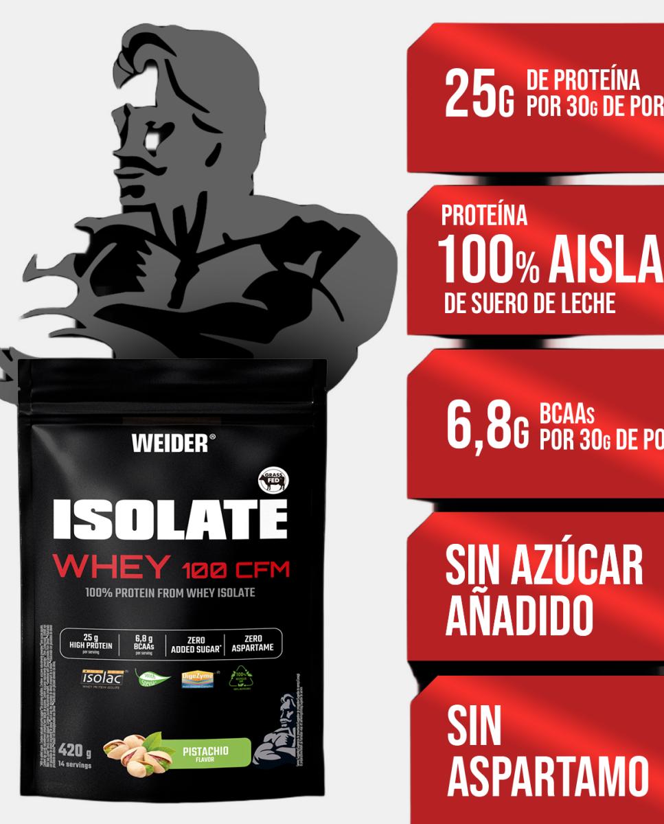 Proteína Isolate Whey 100 Cfm 420G Pistacho Weider Preto-3