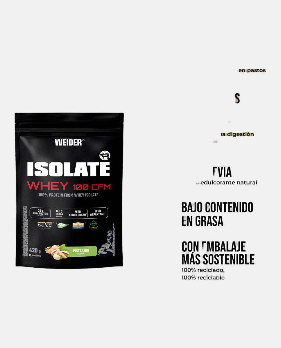 Proteína Isolate Whey 100 Cfm 420G Pistacho Weider Preto-4