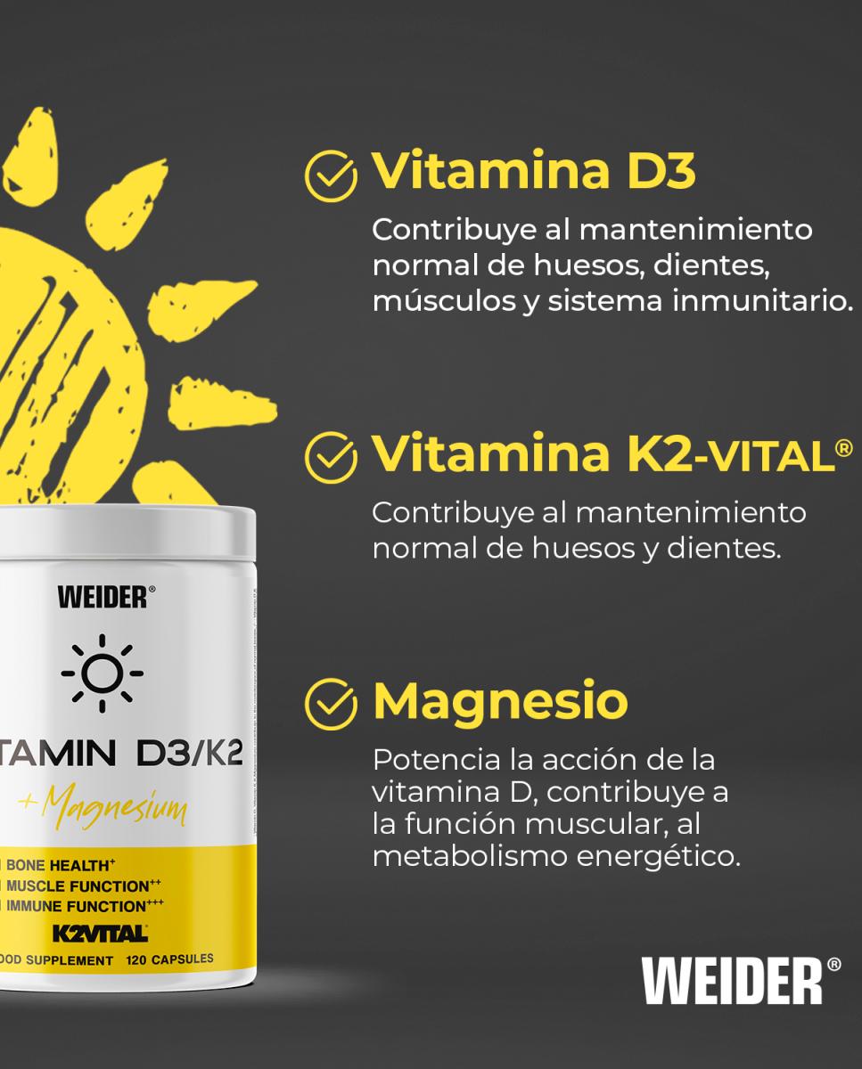 Vitamina D3/K2 120Caps Weider Branco-4